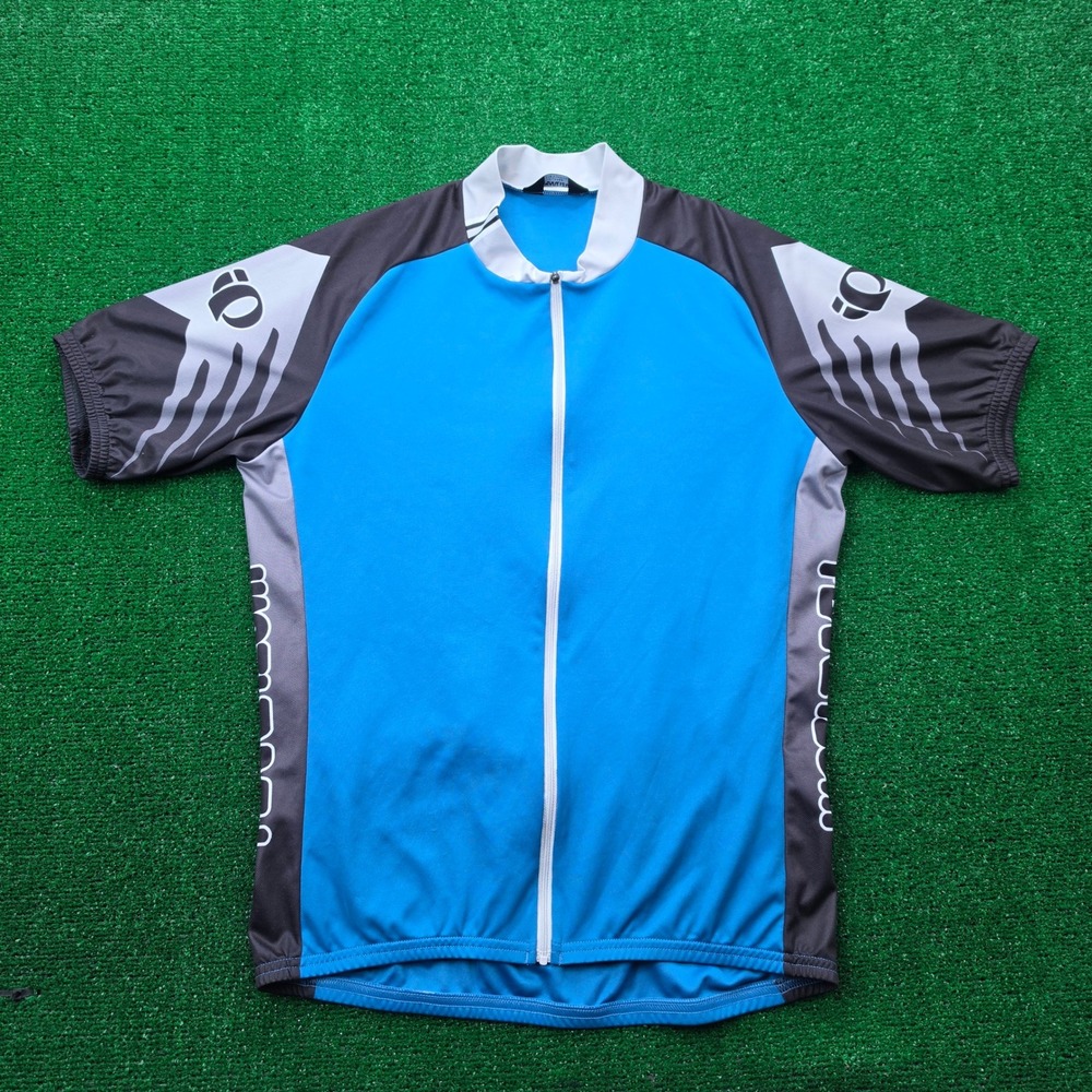 Vintage Pearl Izumi Full Zip Short Sleeve Cycling Jersey Unisex XL Blue Y2K